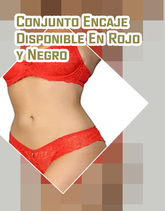 Conjunto encaje rojo