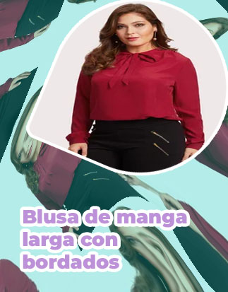 Shein blusas tallas grandes manga larga